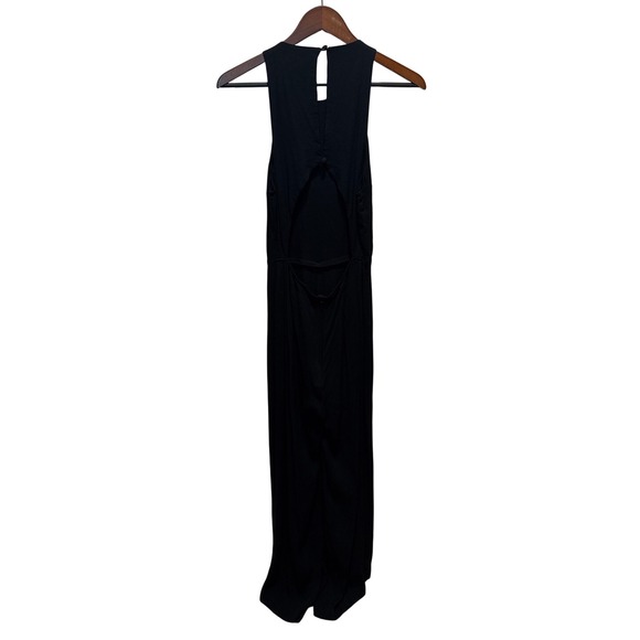 Reformation Lucia Jumpsuit Black Open Back Wide Leg High Neck Size 8 - Picture 5 of 7